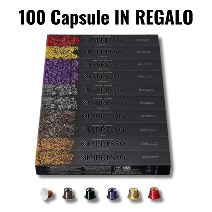 Macchina da caffè Nespresso + 100 Capsule IN REGALO