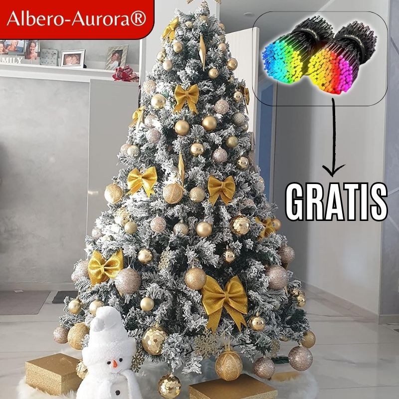 ALBERO DI NATALE INNEVATO + LUCI LED GRATIS 2.10m